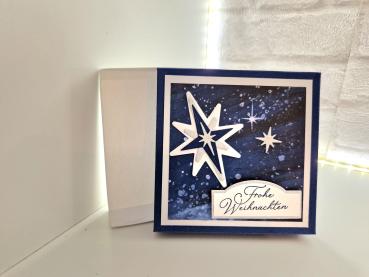 Weihnachtliche Servietten Verpackung - Marineblau/Grundweiss