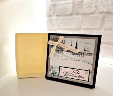 Weihnachtliche Servietten Verpackung - Marineblau/Grundweiss