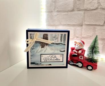 Weihnachtliche Servietten Verpackung - Marineblau/Grundweiss