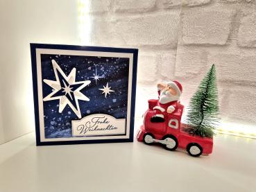 Weihnachtliche Servietten Verpackung - Marineblau/Grundweiss