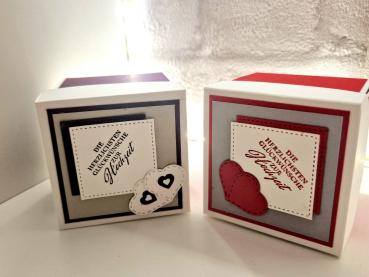 Explosionsbox Hochzeit | Geldgeschenk | Zierschachtel | Namen individualisierbar 7x7x7cm oder 10x10x10cm