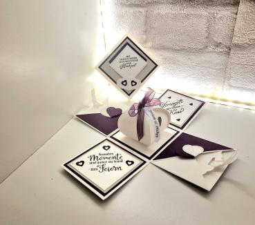 Explosionsbox Hochzeit | Geldgeschenk | Zierschachtel | Namen individualisierbar 7x7x7cm oder 10x10x10cm