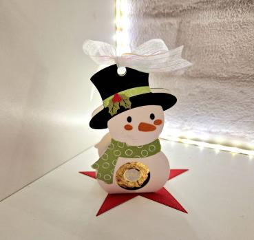 Schneemann als kleines Geburtstags - Gastgeschenk Tischdeko, Mitbringsel zum Fest, Schneemann,