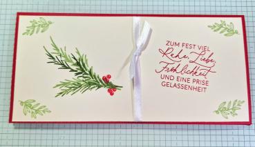 Ticket-Weihnachtliche Verpackung für ein Ticket zum Konzert, Theater,Kino usw.