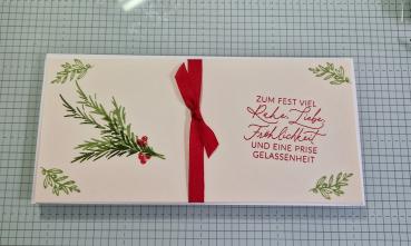 Ticket-Weihnachtliche Verpackung für ein Ticket zum Konzert, Theater,Kino usw.
