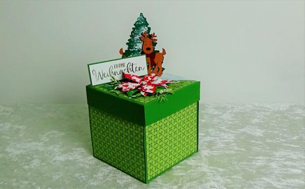 Explosionsbox- Geschenkbox zu Weihnachten " Wärmende Stunden " / Geschenkbox / Verpackung für Geld /