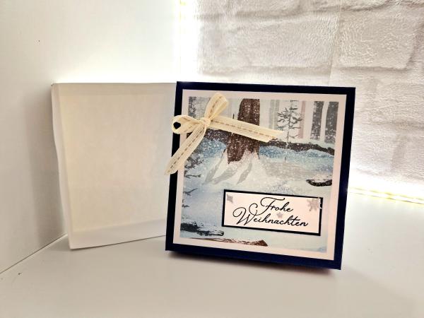 Weihnachtliche Servietten Verpackung - Marineblau/Grundweiss