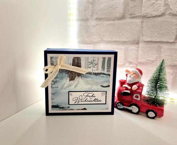 Weihnachtliche Servietten Verpackung - Marineblau/Grundweiss