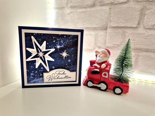 Weihnachtliche Servietten Verpackung - Marineblau/Grundweiss