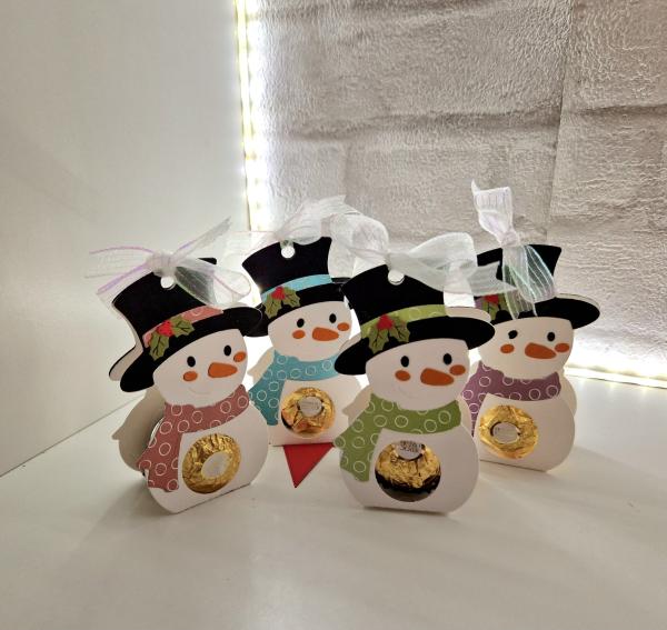 Schneemann als kleines Geburtstags - Gastgeschenk Tischdeko, Mitbringsel zum Fest, Schneemann,