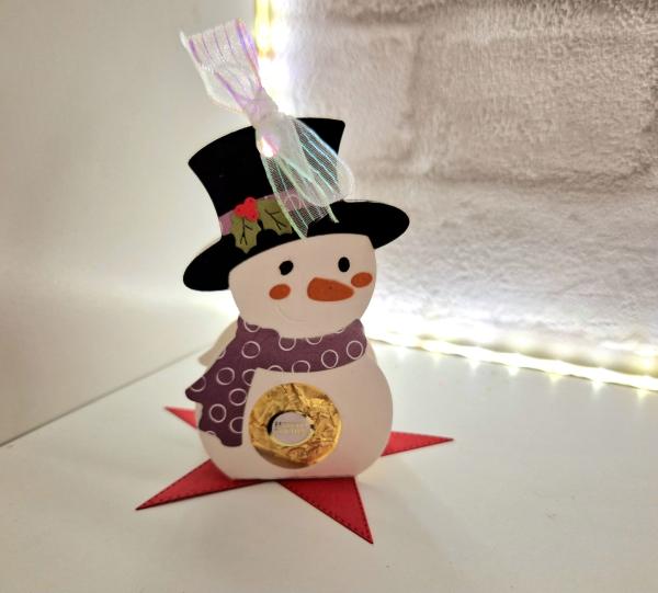 Schneemann als kleines Geburtstags - Gastgeschenk Tischdeko, Mitbringsel zum Fest, Schneemann,