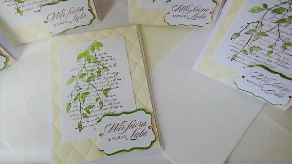 Einladungskarten zur Hochzeit, Wir feiern unsere Liebe