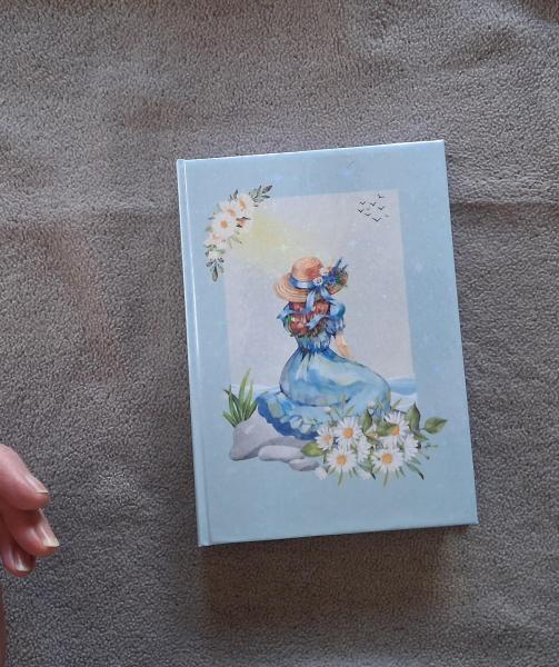 Notizbuch mit Hardcover A6 Hellblau - Blumenmädchen  incl. 120 Blatt