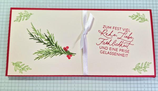 Ticket-Weihnachtliche Verpackung für ein Ticket zum Konzert, Theater,Kino usw.