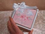Explosionsbox - Hochzeit - mit Glückwünschen - Geldgeschenk in weiß, Taupe, rosa